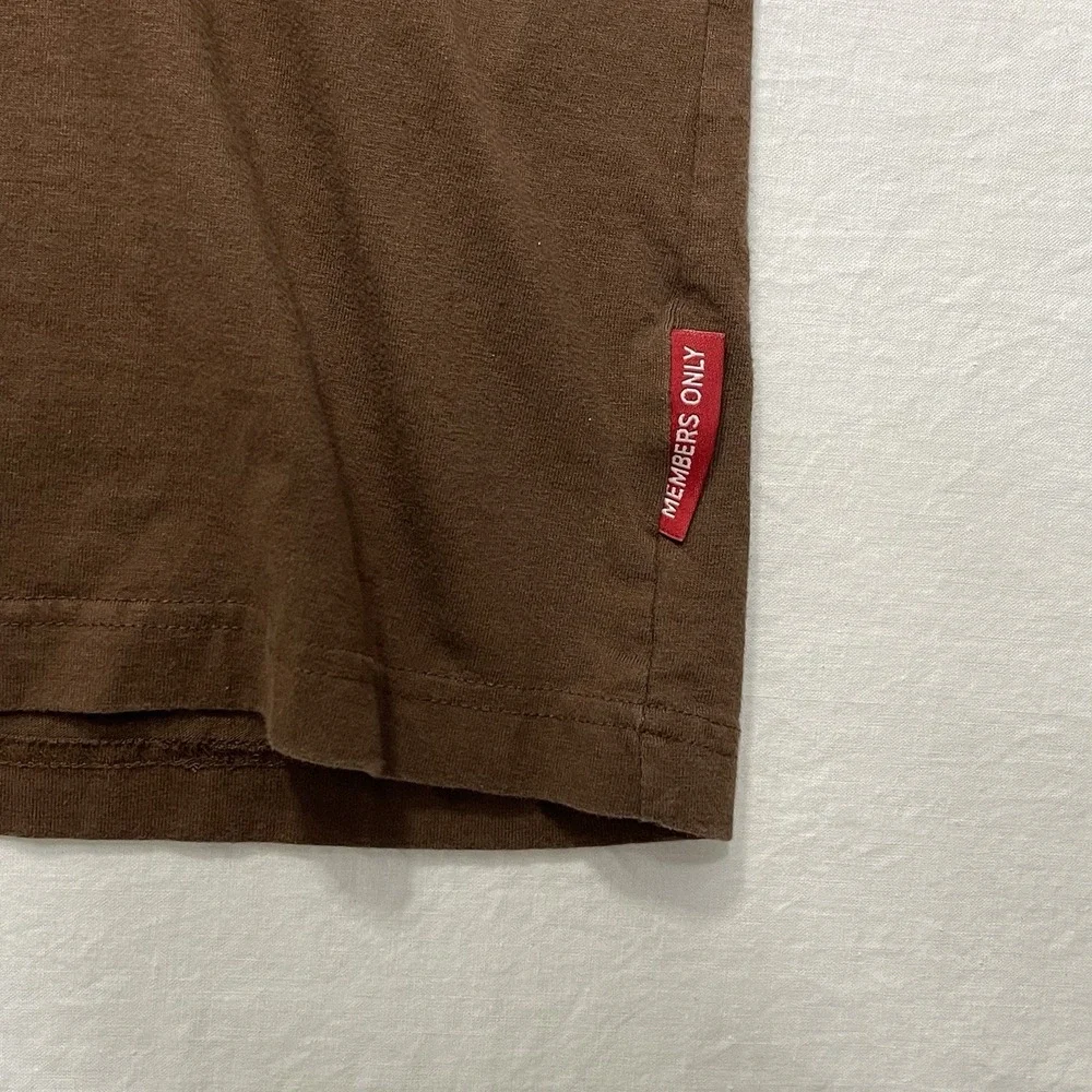 Members Only Teddy Bear Graphic T Shirt‎ Mens Large Brown Streetwear Y2K Cotton